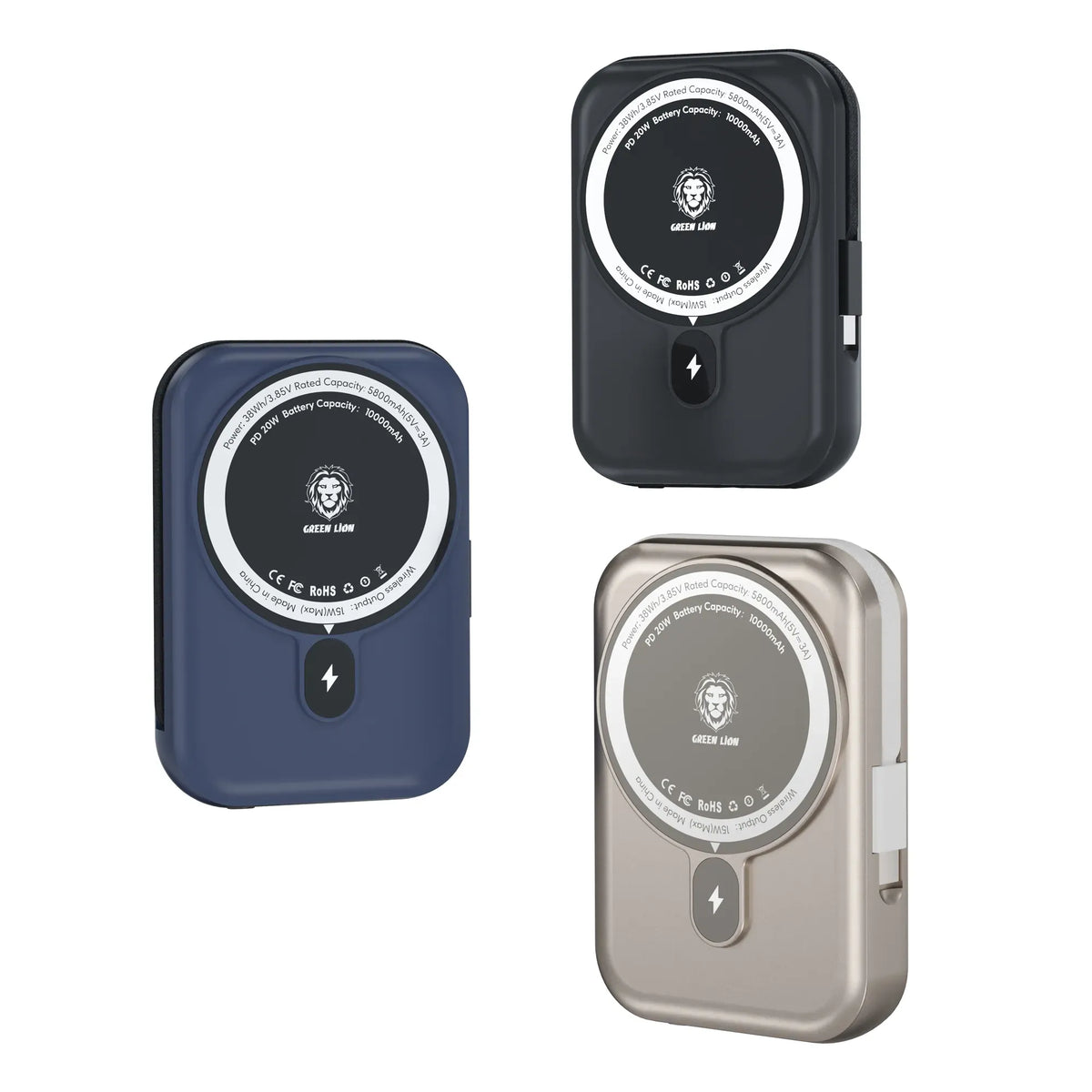 Green Lion 20000 m Ah Monaco Mag Safe Power Bank - TitaniumGold