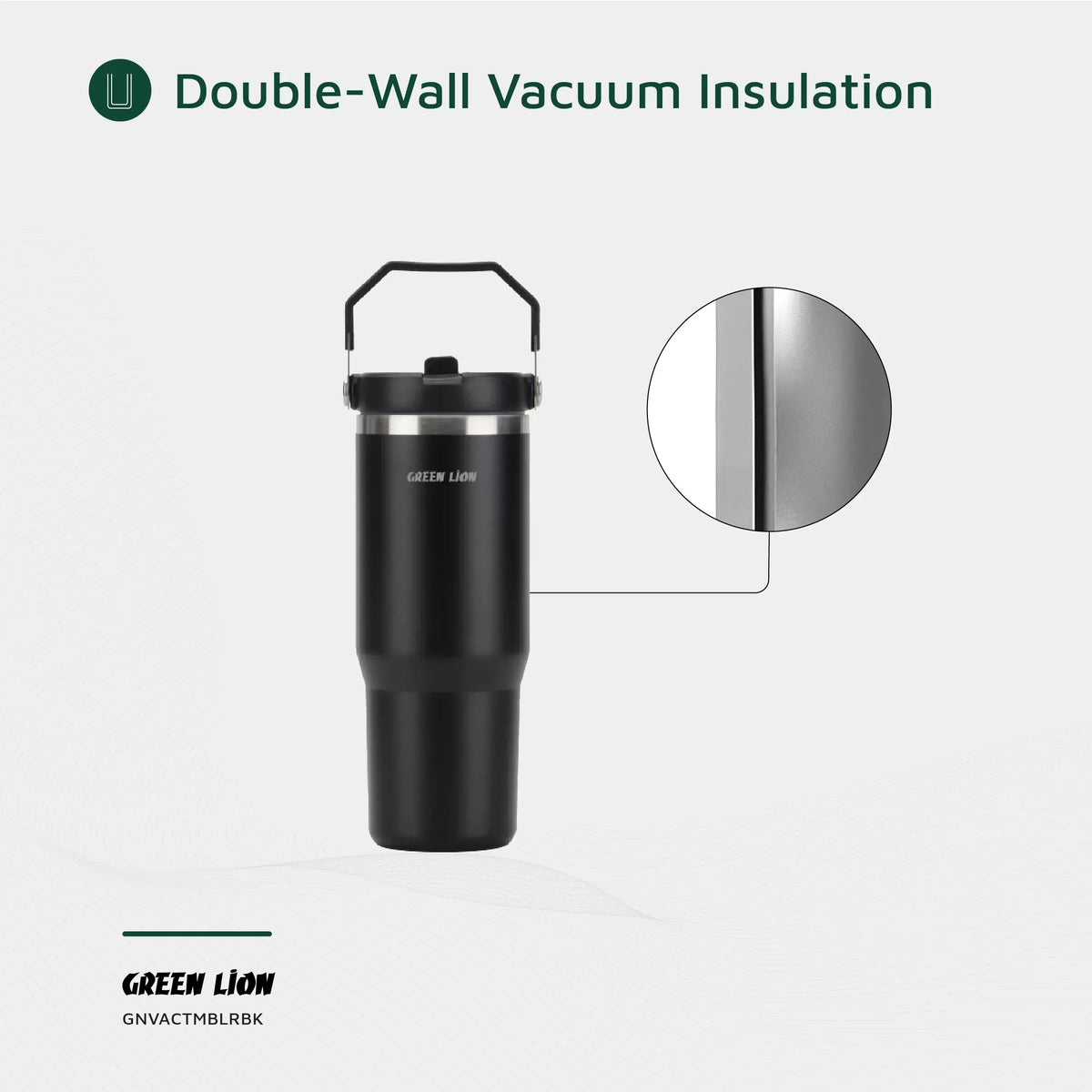 Green Lion Vacuum Tumbler 900 ml - Black – image 6