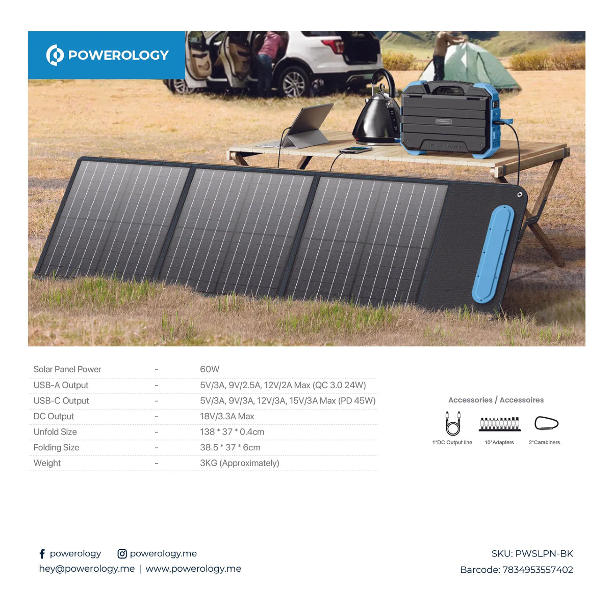 Powerology 60w Mono Crystalline Solar Panel Black – image 16