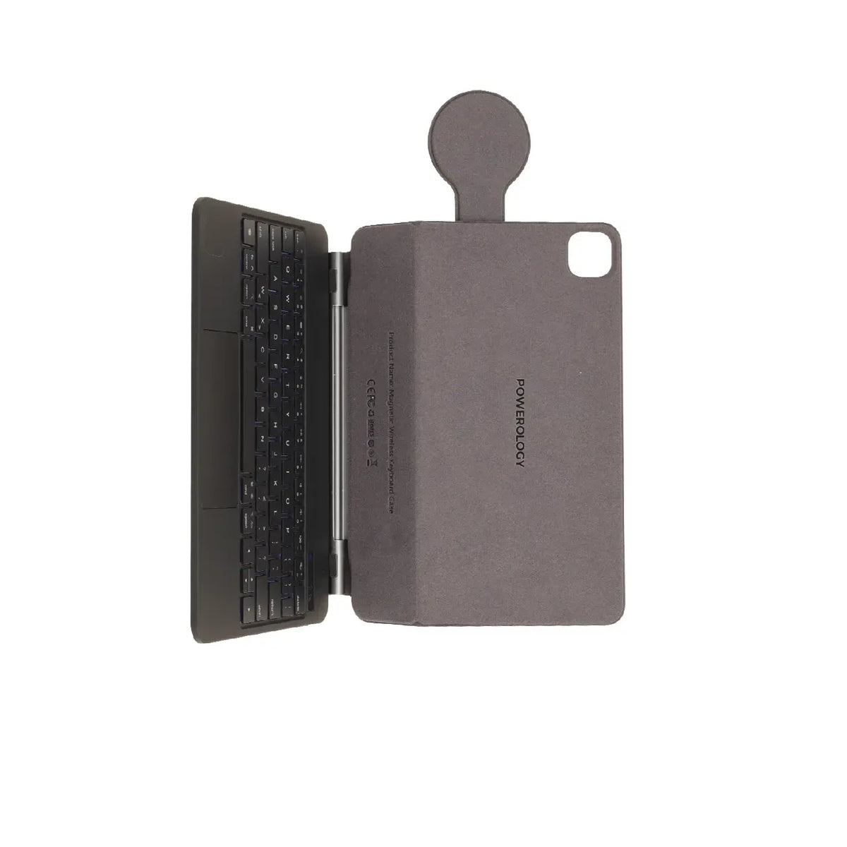 Powerology Dynaboard Wireless Keyboard Case with MagSafe Phone Holder for Ipad 11 M4 Black – image 5