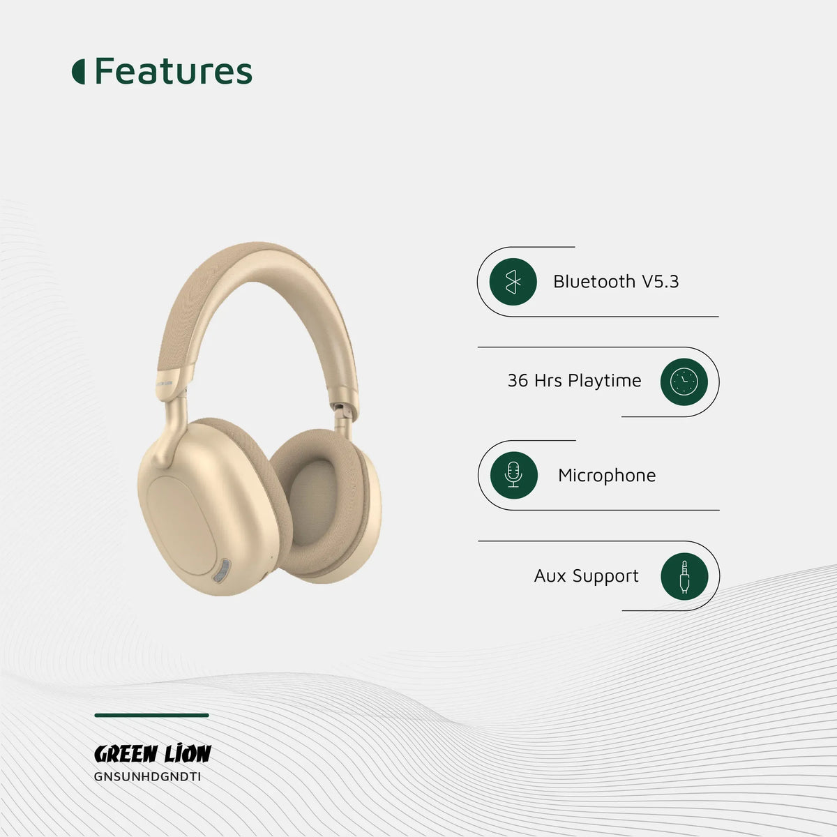 Green Lion Sunstone Wireless Headphone Desert Titanium – image 6