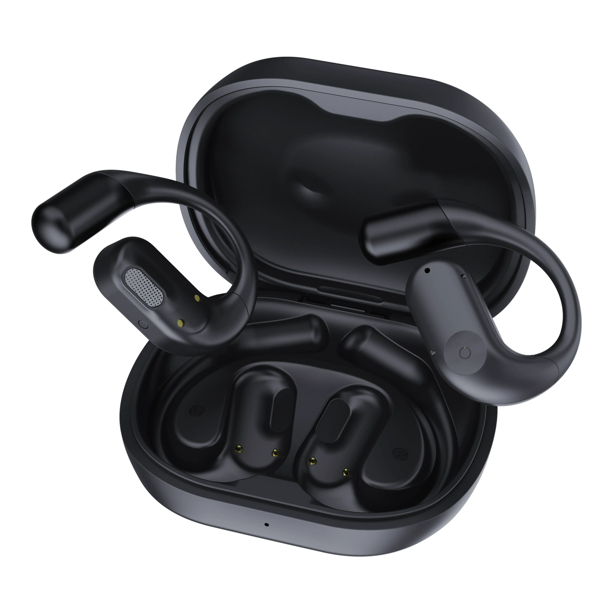 Powerology Air Conduction Enc Tws Earbuds and Charging Case with Display 60mAh Black – image 9