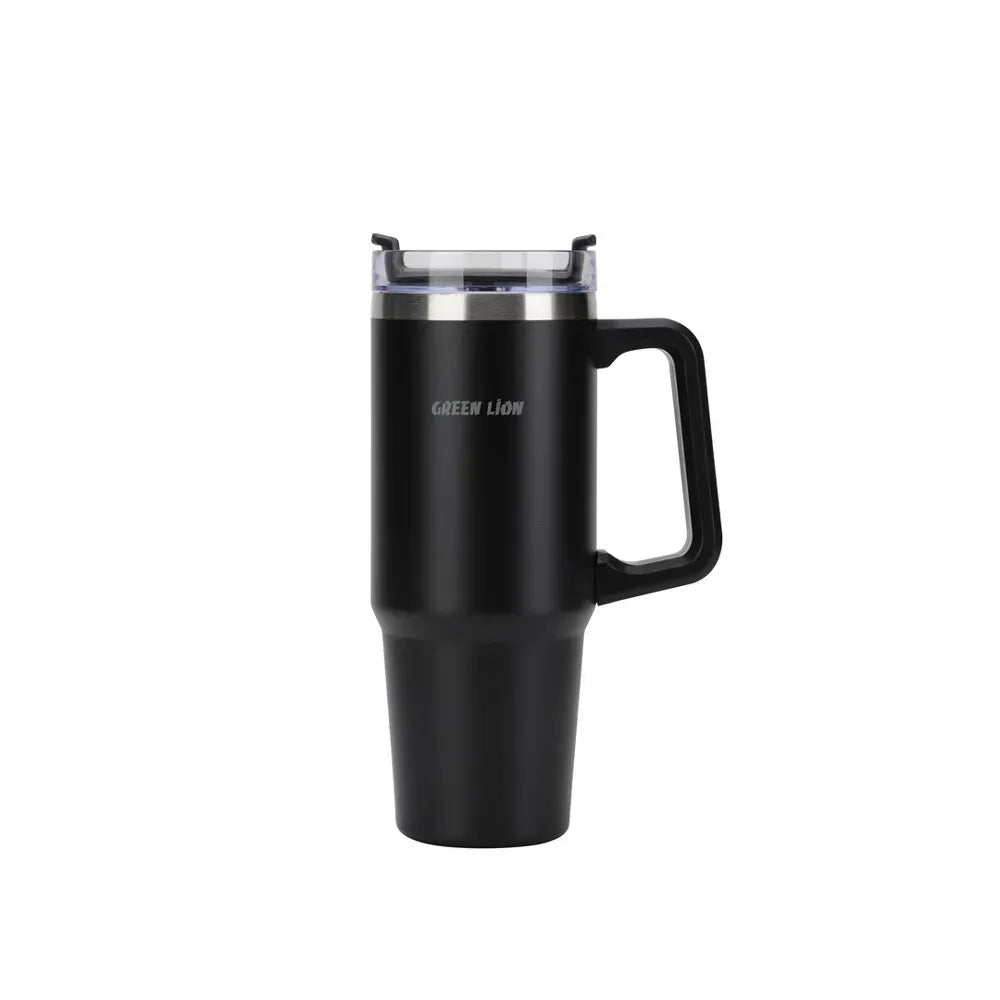 Green Lion Vacuum Travel Mug - Black