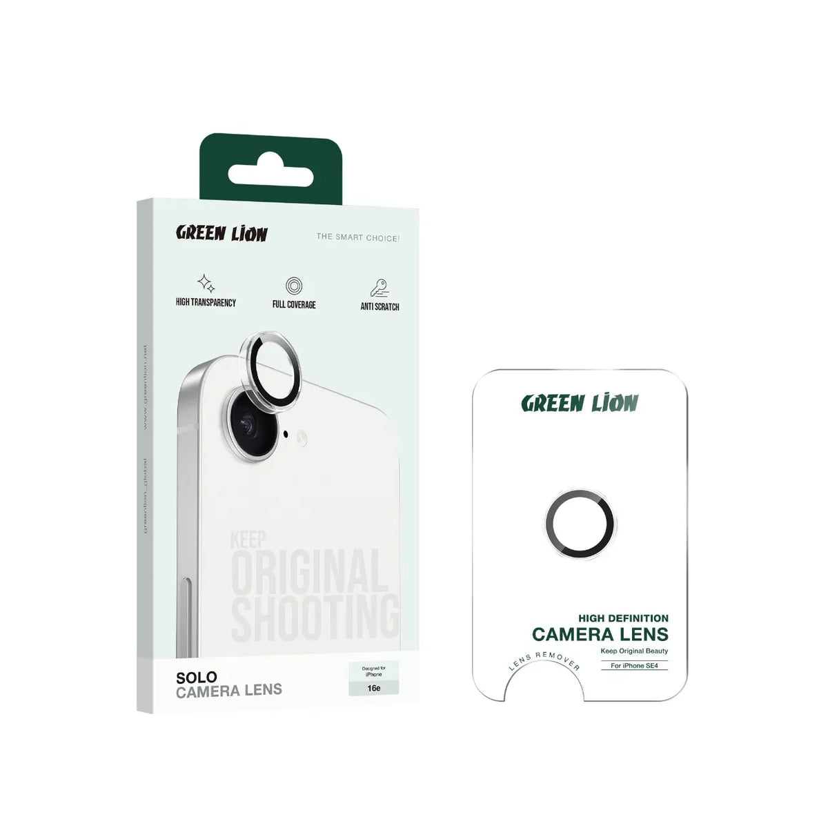 Green Lion Solo Camera Lens for Iphone 16e Clear – image 13