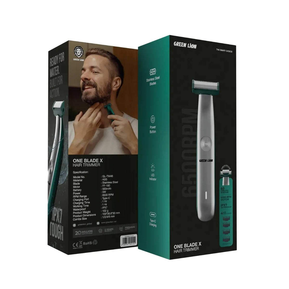 Green Lion One Blade X Hair Trimmer Silver Green – image 8