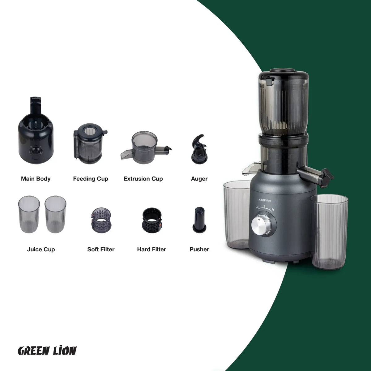 Green Lion Slow Juicer Pure Copper Motor Black – image 5