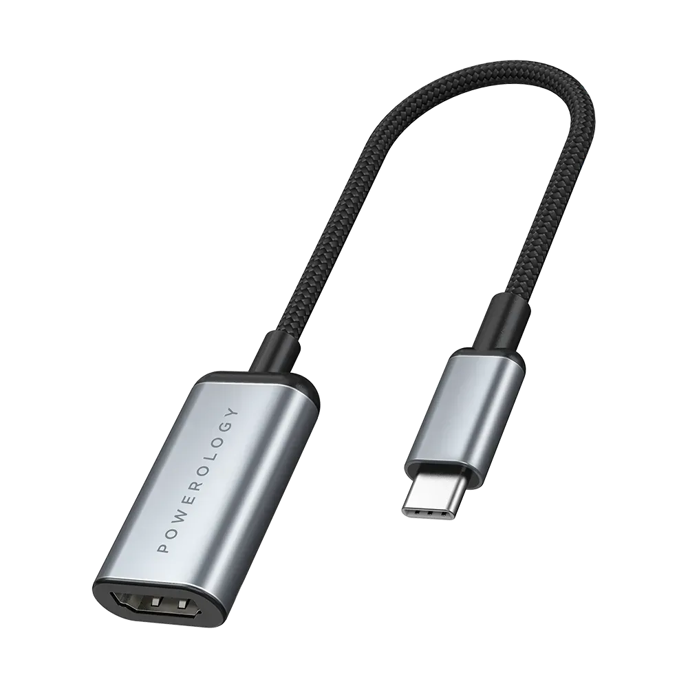 Powerology Braided Type C to Hdmi Cable 4k 60hz Gray – image 2