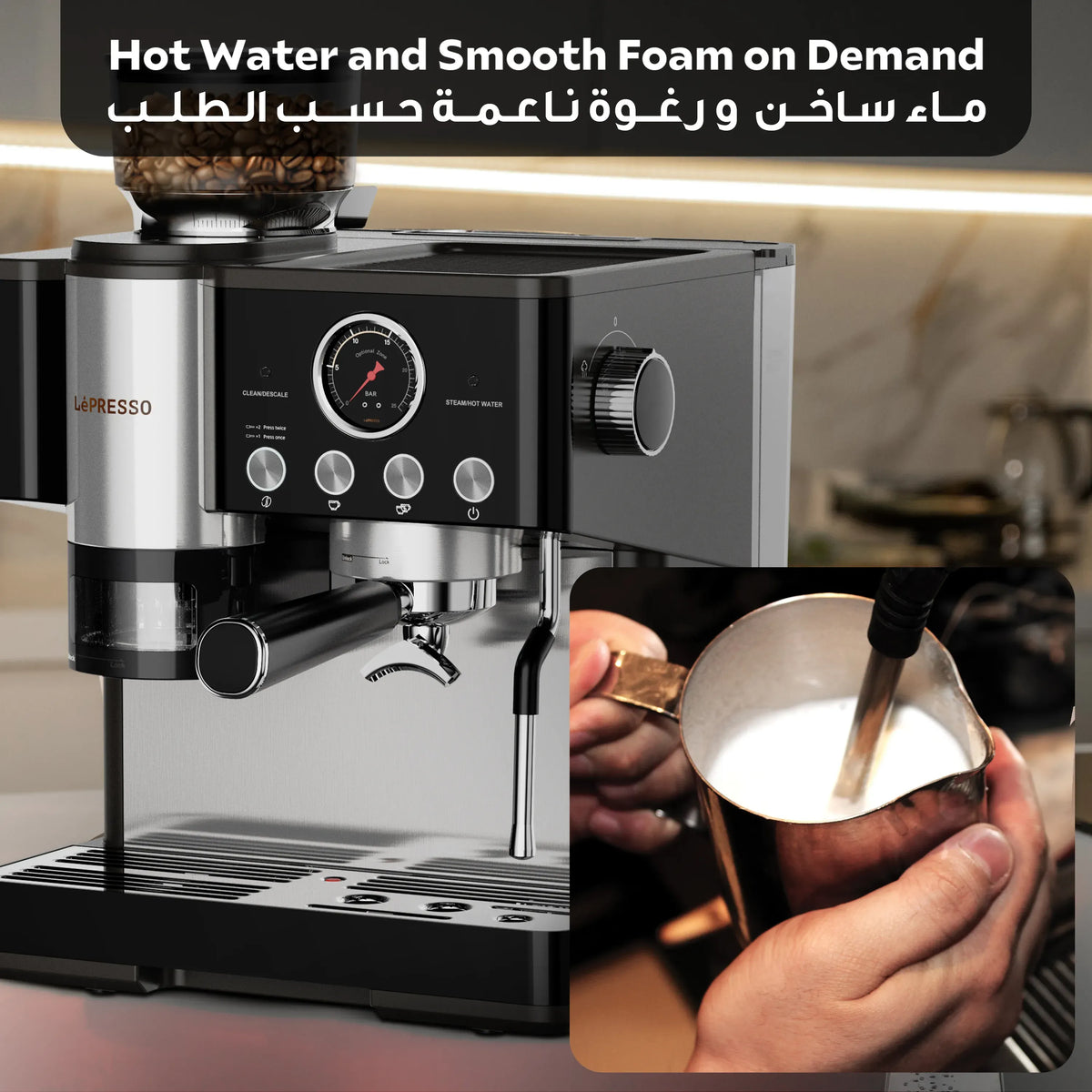LePresso Semi Automatic Coffee Machine Black – image 5