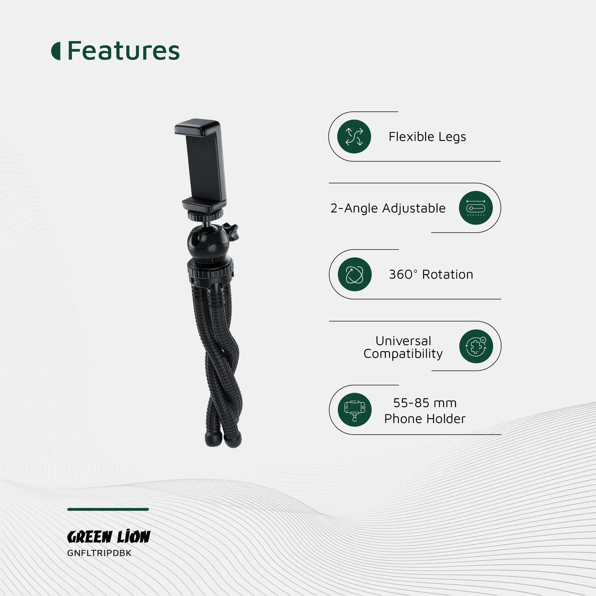 Green Lion Flexible Tripod with Foam Grips Black – image 9