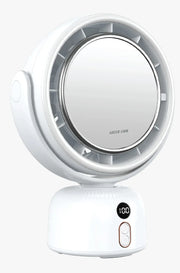 Green Lion Makeup Mirror Fan - White