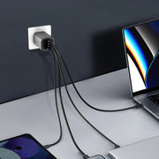 Green Lion Premium Series UKPlug Wall Charger-4 Port, PD 100 W,Cto CCable - Gray