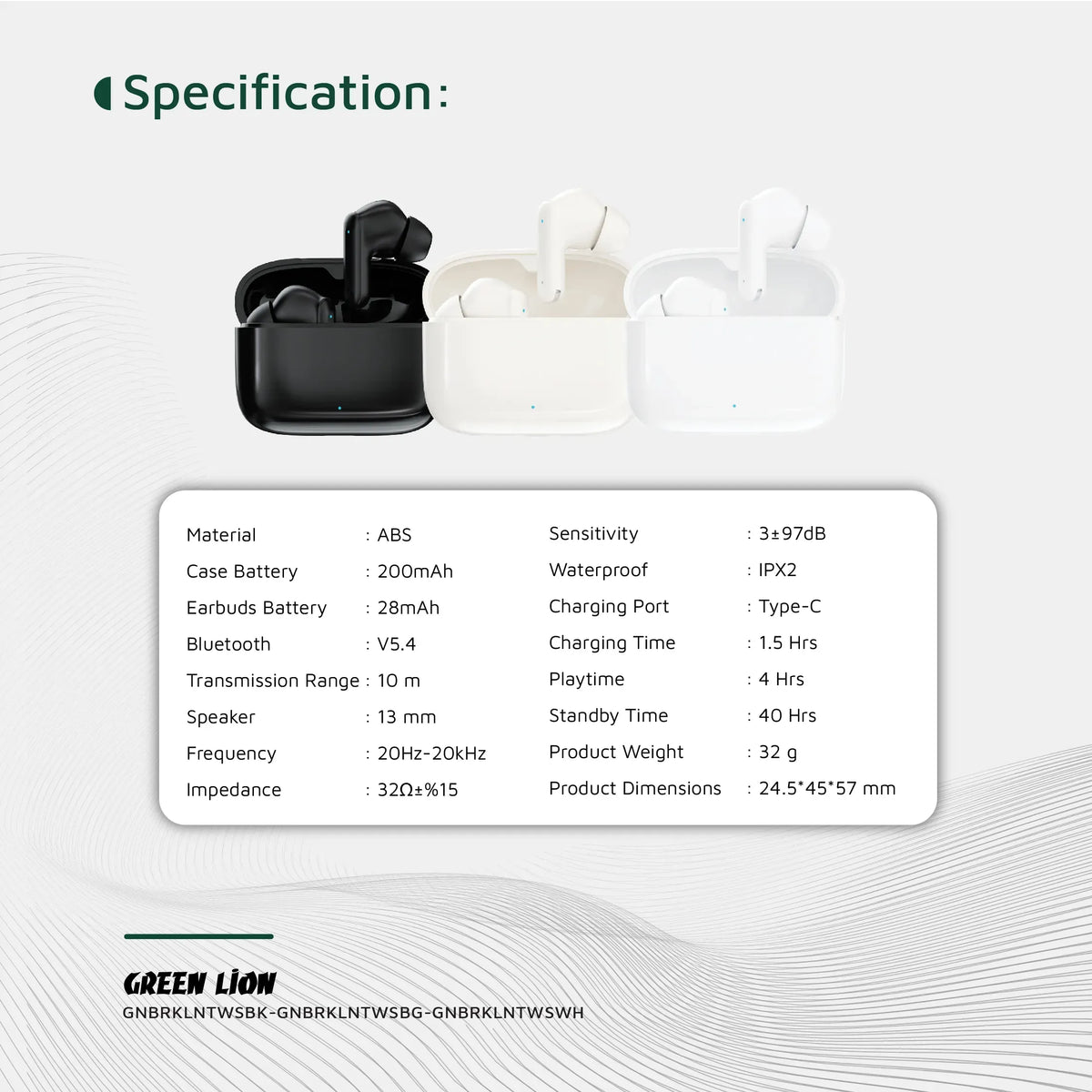 Green Lion Brooklyn True Wireless Earbuds - White – image 6