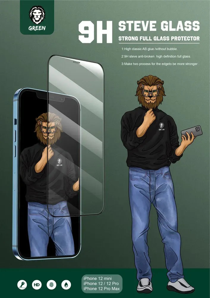 Green Lion 9 HSteve HD Screen Protector - Black Edge/Clear – image 3