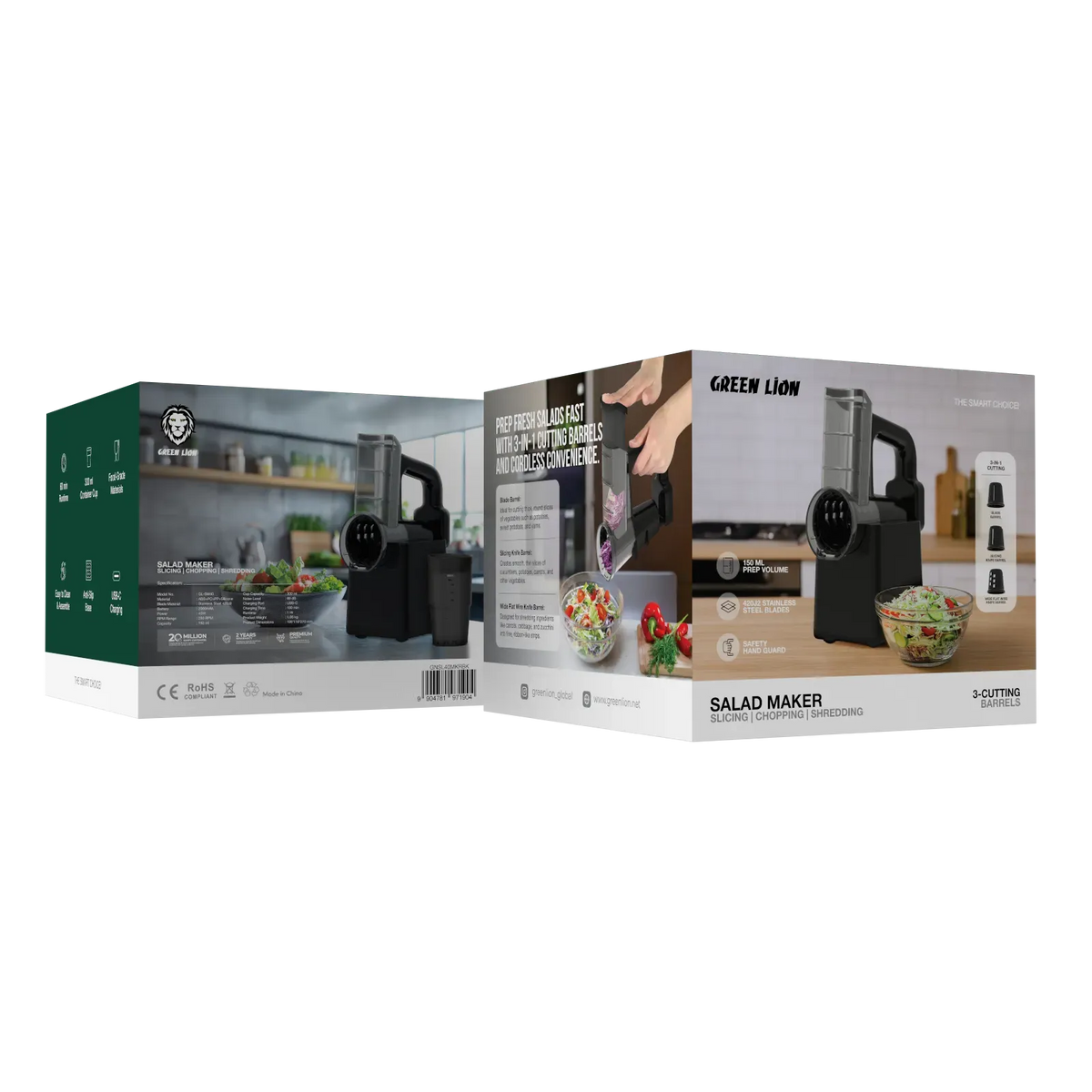 Green Lion Salad Maker Slicing Chopping Shredding Black – image 13
