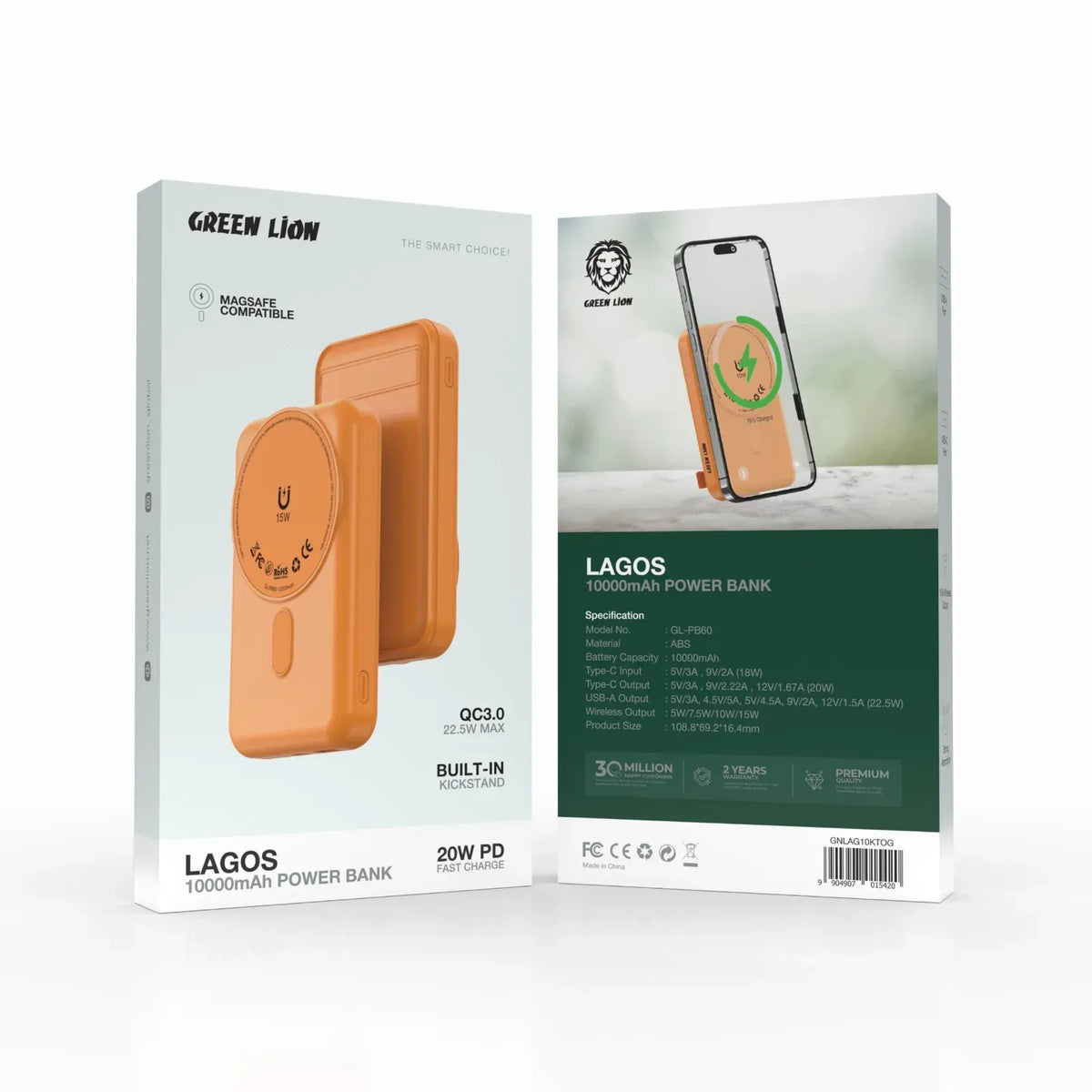 Green Lion Lagos 10000 m Ah Power Bank PD 20 W - Orange – image 2