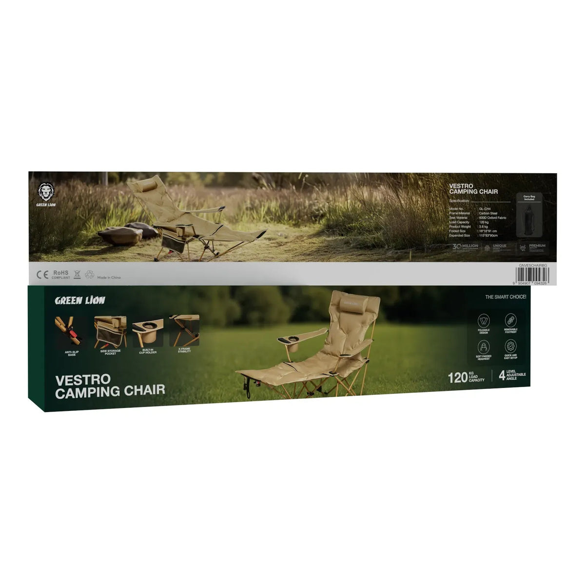 Green Lion Vestro Camping Chair Beige – image 7