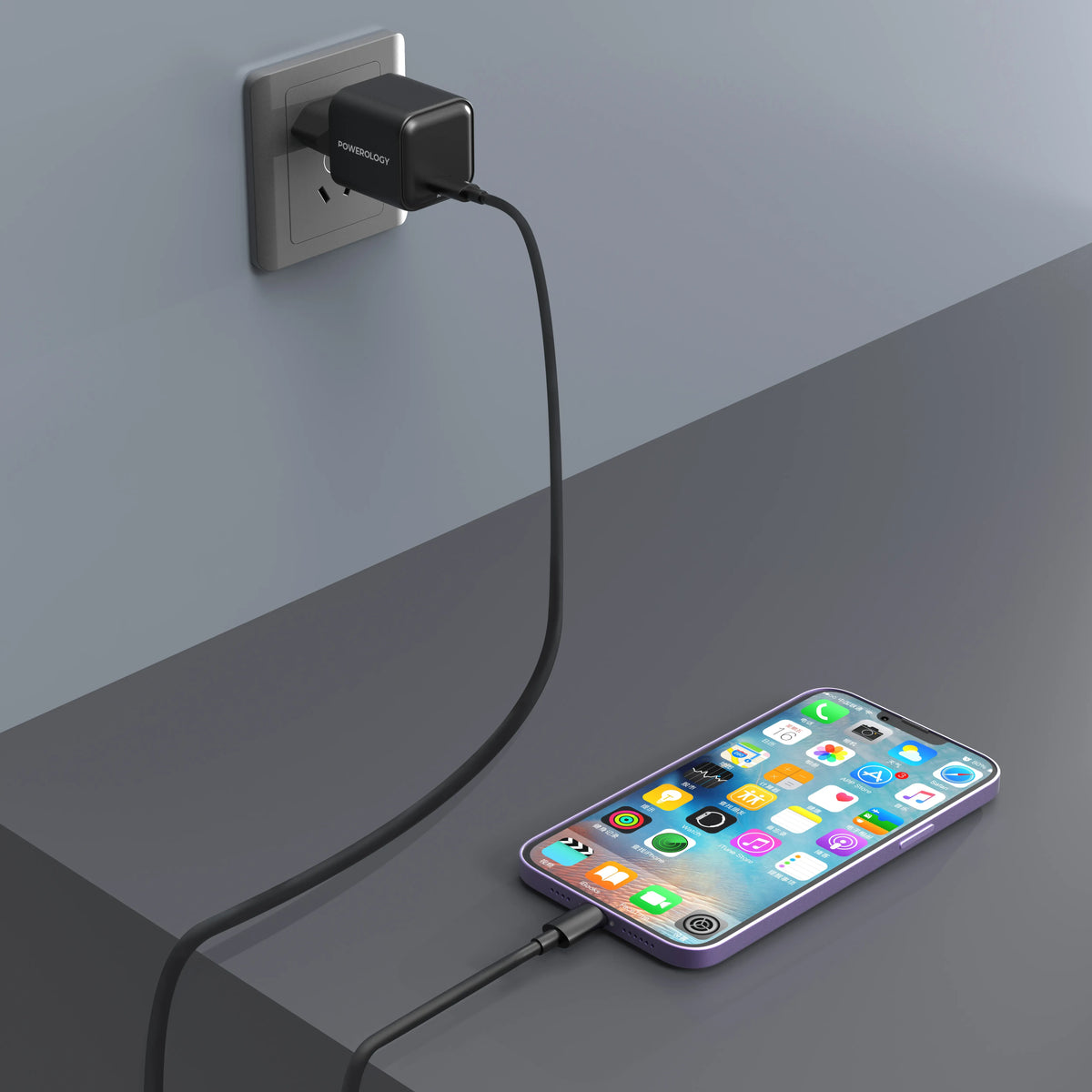 Powerology 35w Single Port Type C Gan Charger with Eu Plug Black – image 10
