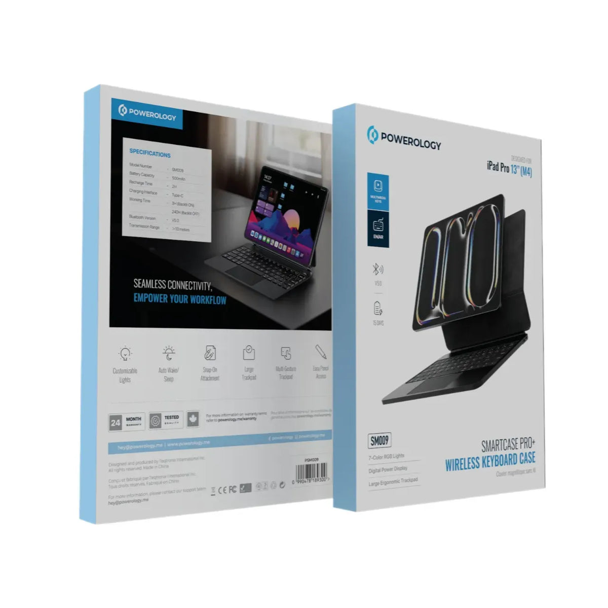 Powerology Smartcase Pro Wireless Keyboard Case for Ipad Pro 13 M4 Black – image 5
