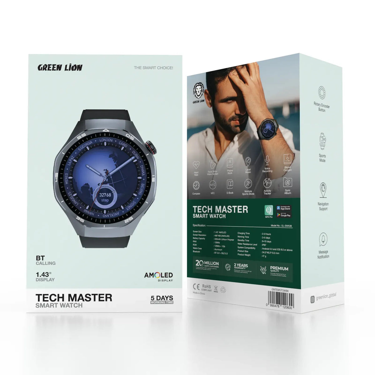 Green Lion Tech Master Smart Watch - Black – image 7