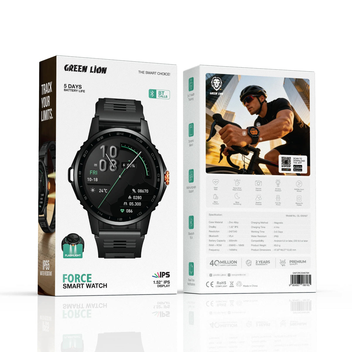 Green Lion Force Smart Watch - Black – image 4