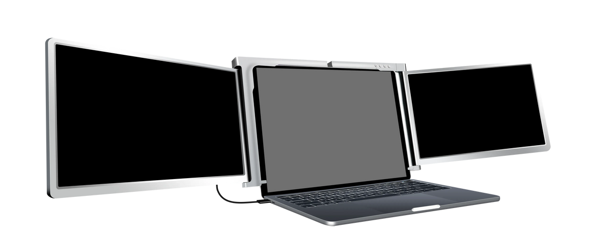 Powerology Dual Screen Portable Monitor Silver – image 8