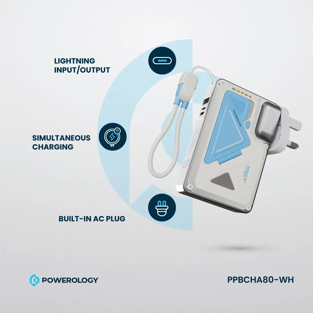 Powerology 10000 m Ah Wall Charger MagSafe Power Bank - white – image 5