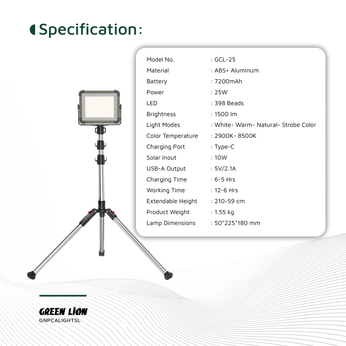 Green Lion Solar Camping Light 7200mAh Silver – image 12