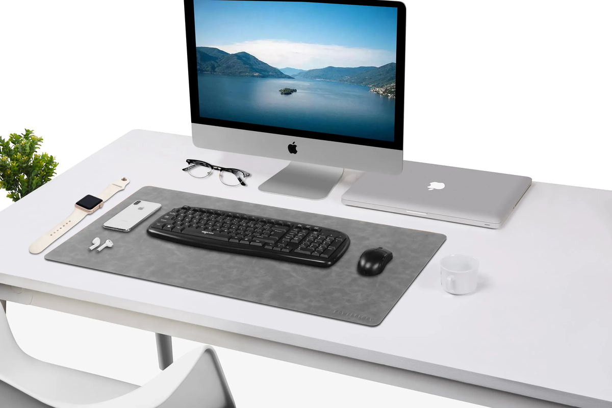 Powerology Vegan Leather Desk Pad - Textured Gray – image 3