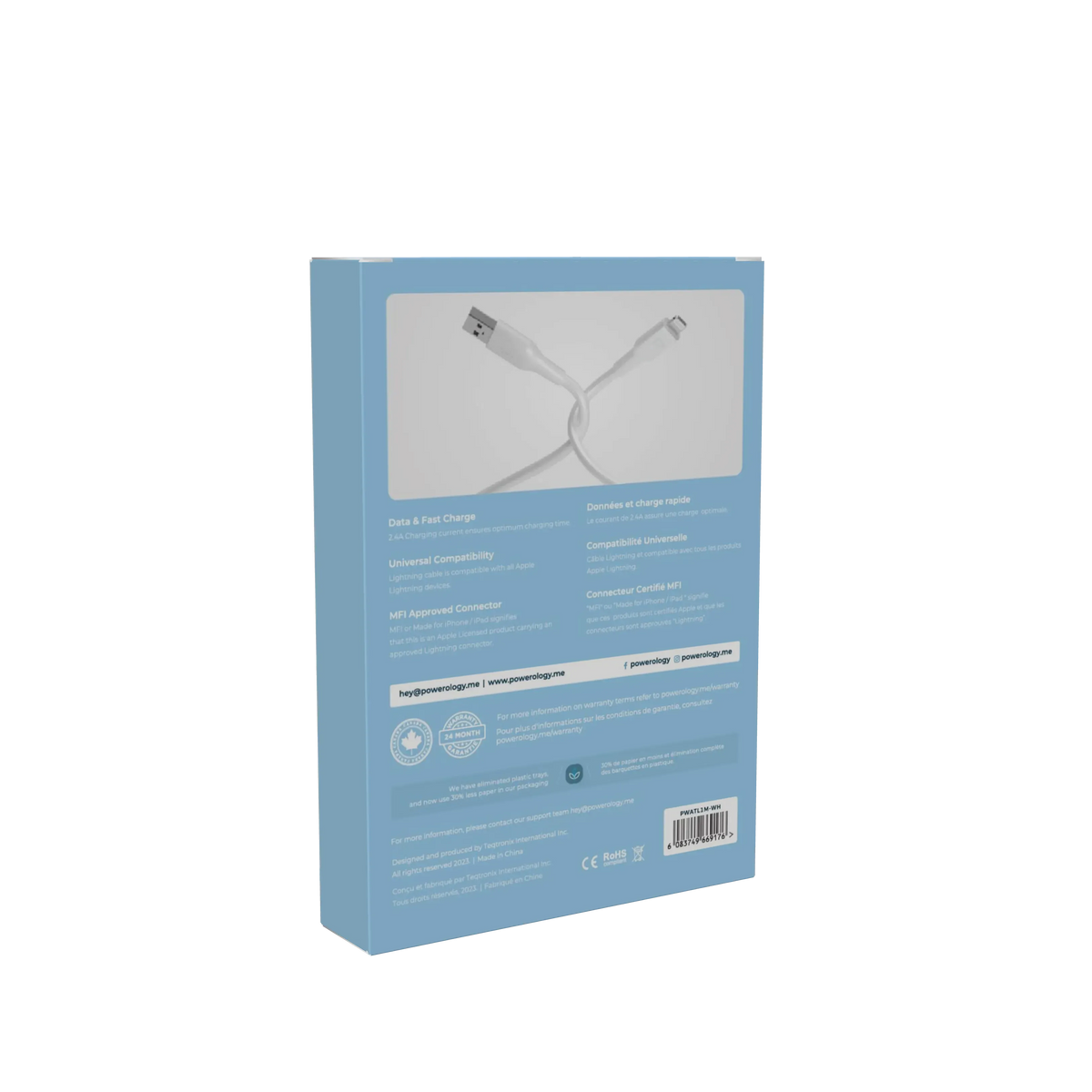 Powerology TPEUSB-A To Lightning Data Sync And Charge 1.2 m - White – image 13