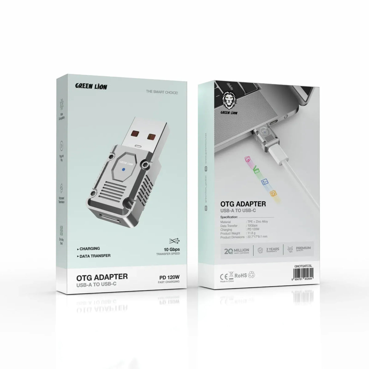 Green Lion Otg Adapter USB A to USB C 120w Silver – image 2