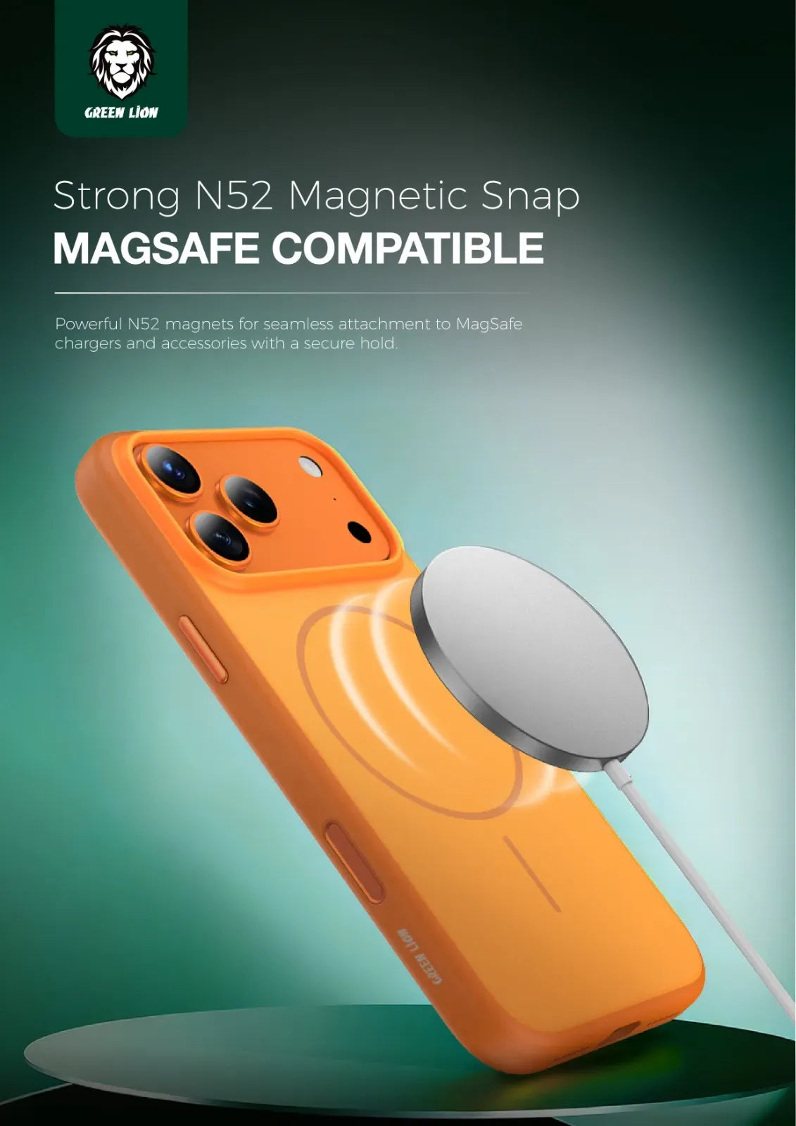 Green Lion Patric Mag Safe Premium Matte Finish Case - Orange – image 3