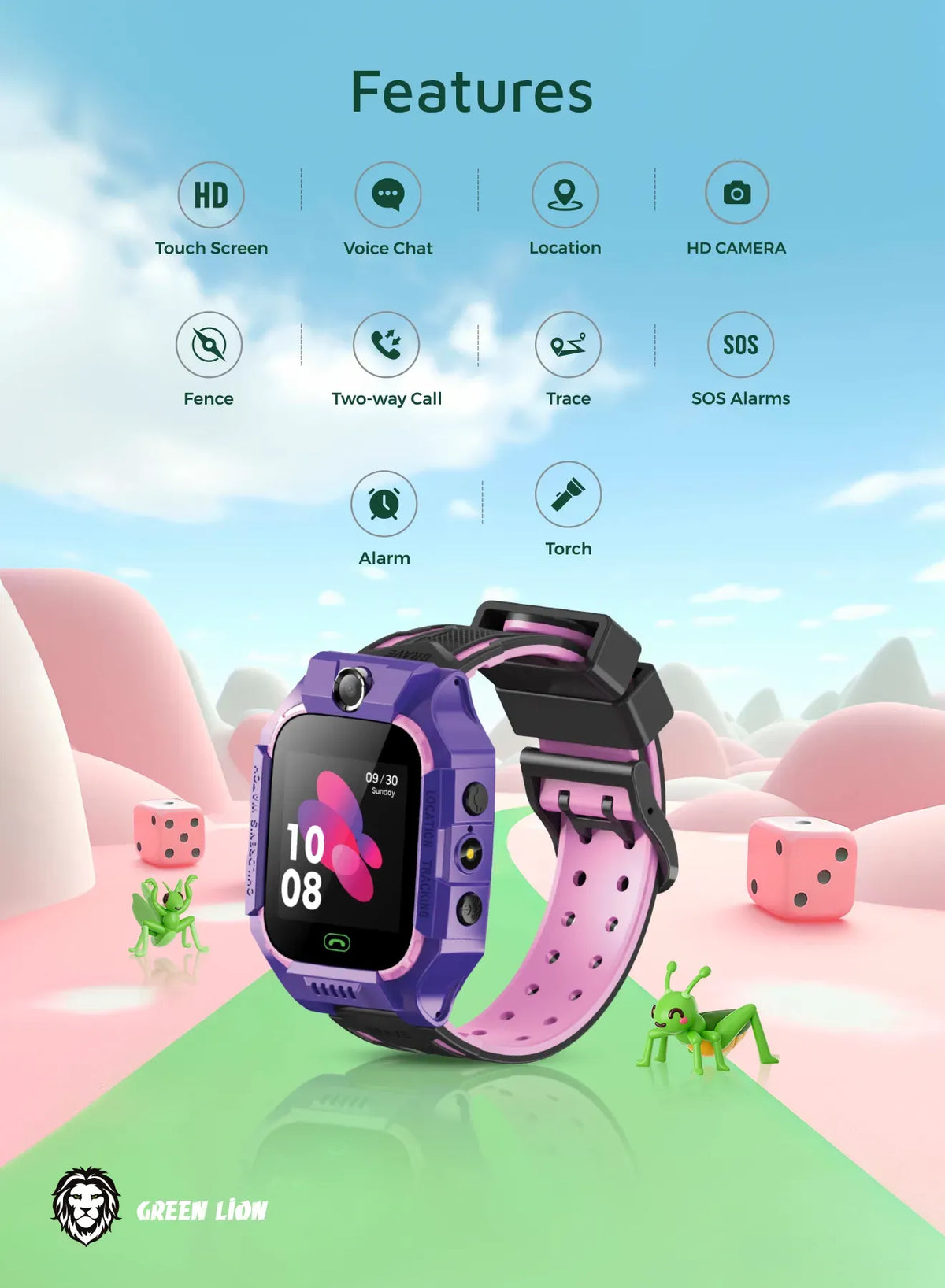 Green Lion 2 Gkids Smart Watch Series 5 - Purple – image 6