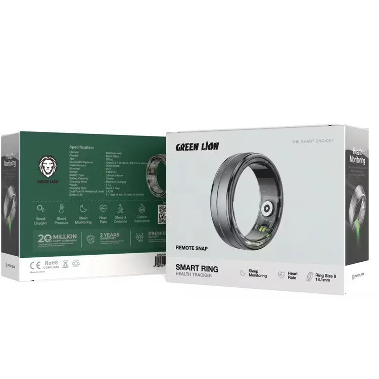 Green Lion Smart Health Tracker Ring - Black – image 2