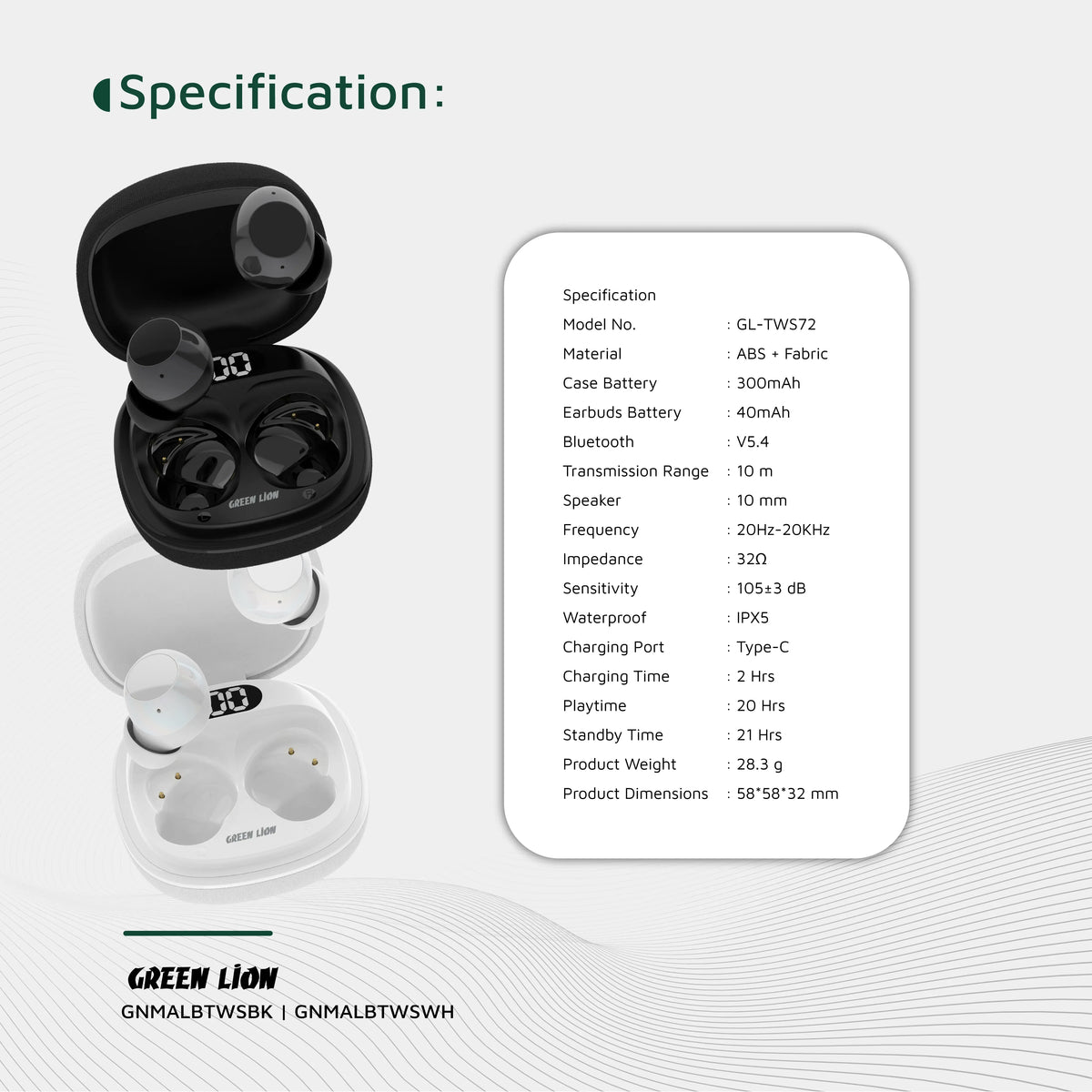Green Lion Malbun True Wireless Earbuds - Black – image 14