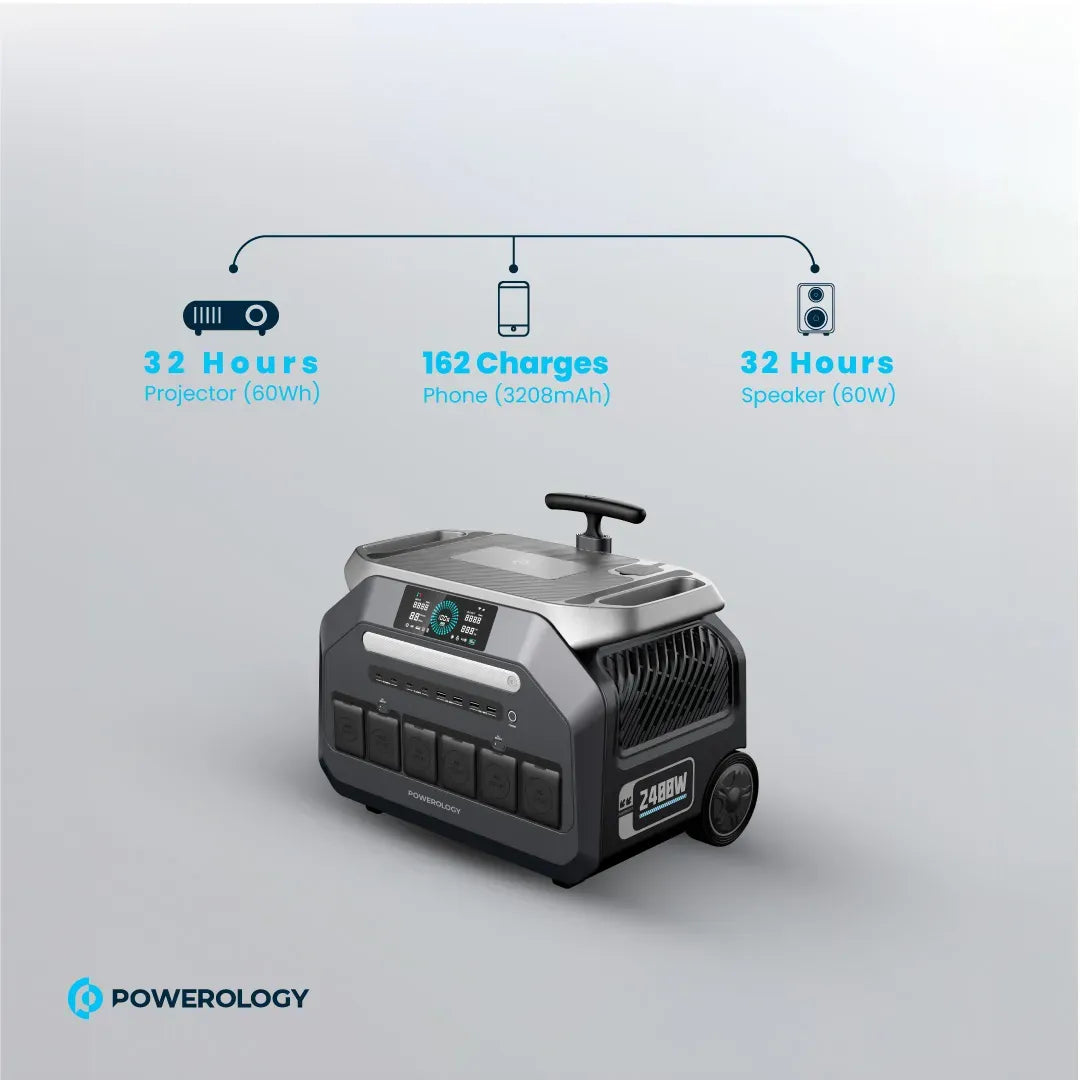 Powerology Solar Input Portable Generator Black – image 11