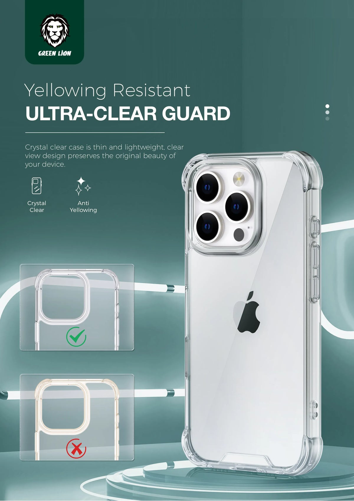 Green Lion Anti-Shock Case - Clear – image 4