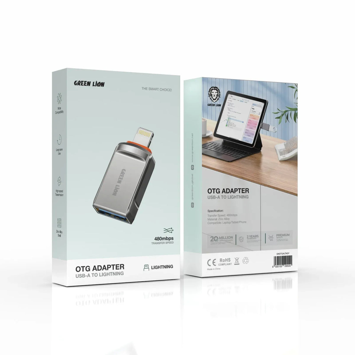 Green Lion USB 2.0 Adapter Lightning - Gray – image 2