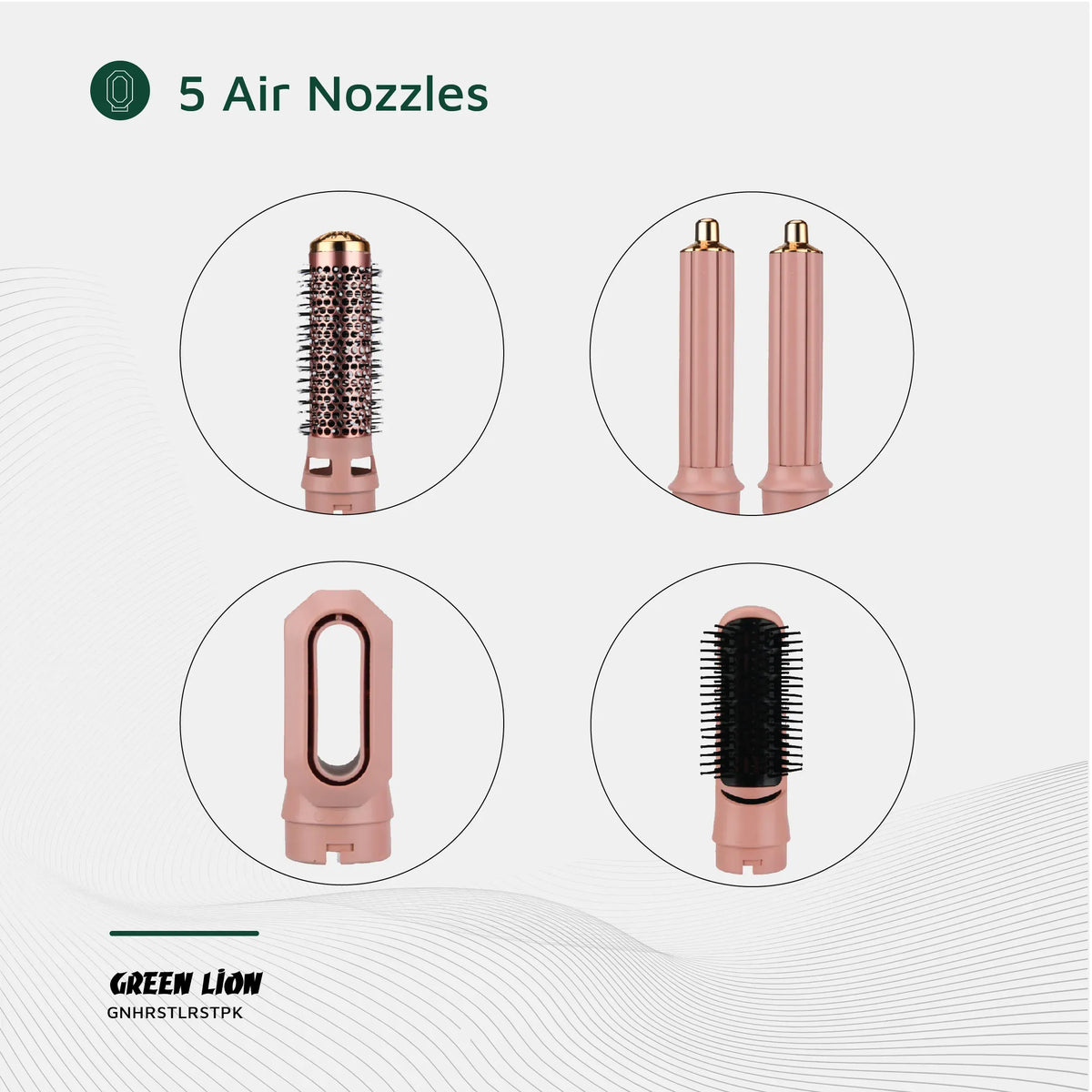 Green Lion 5 in 1 Professional Hair Styler 2 - Pink – image 7