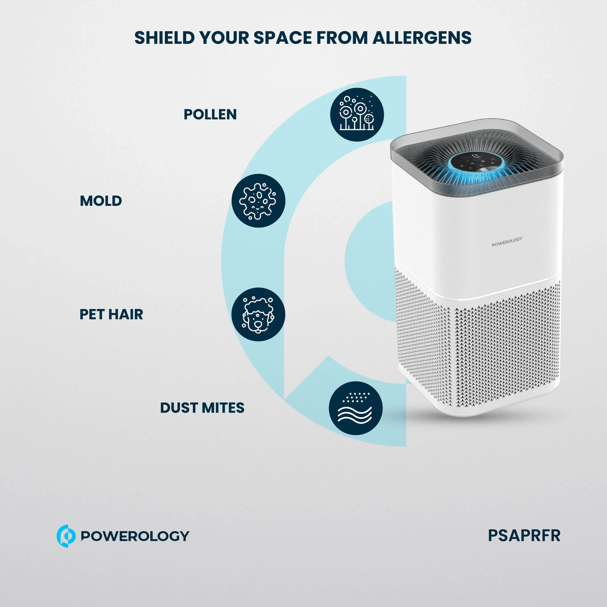 Powerology Smart Air Purifier Eliminate Odor Smoke White – image 8
