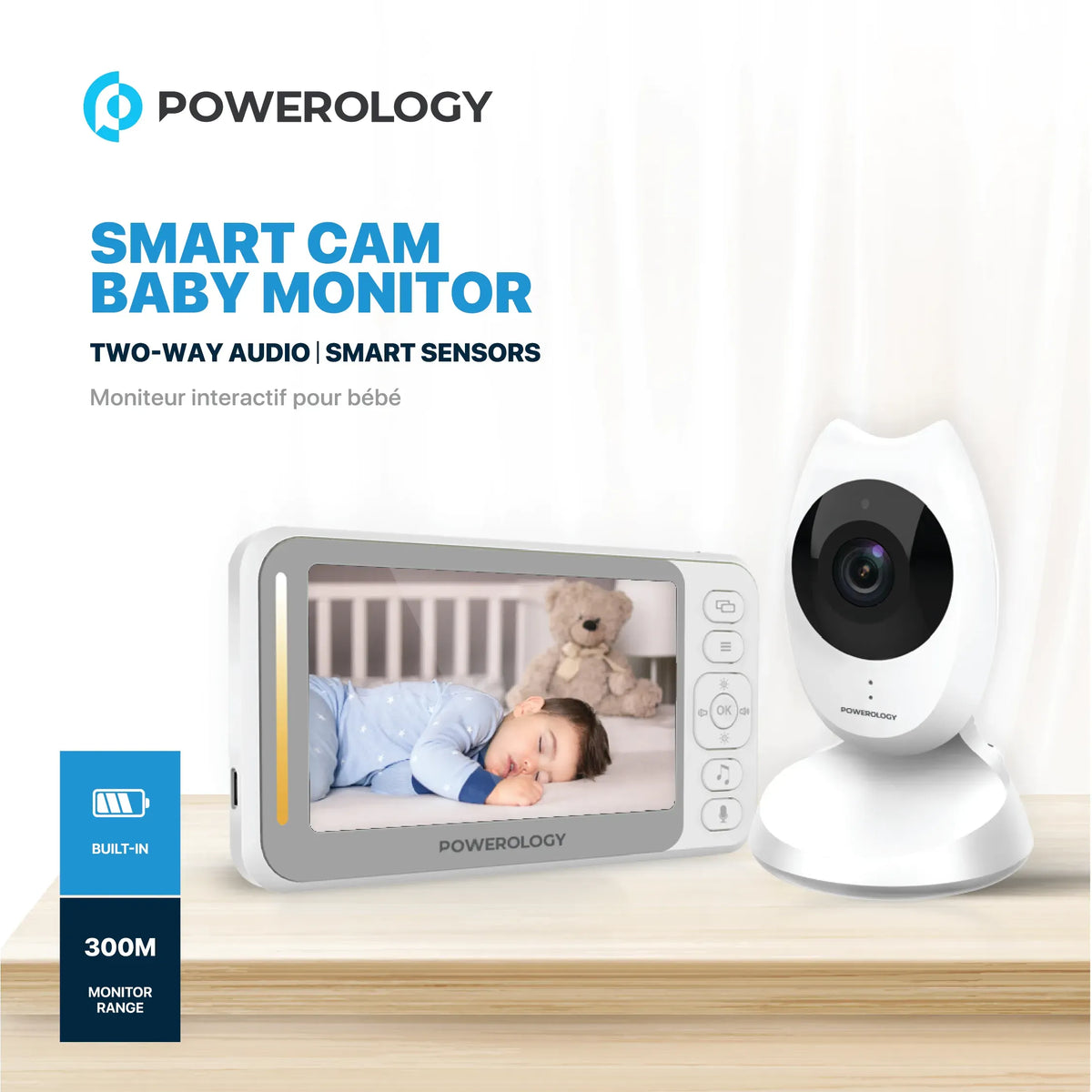 Powerology 4 3 HD LCD Display Vga Camera Baby Monitor White – image 5