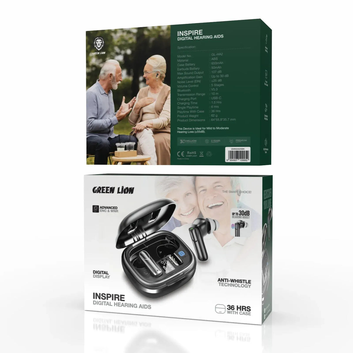 Green Lion Inspire Digital Hearing Aids Black – image 3