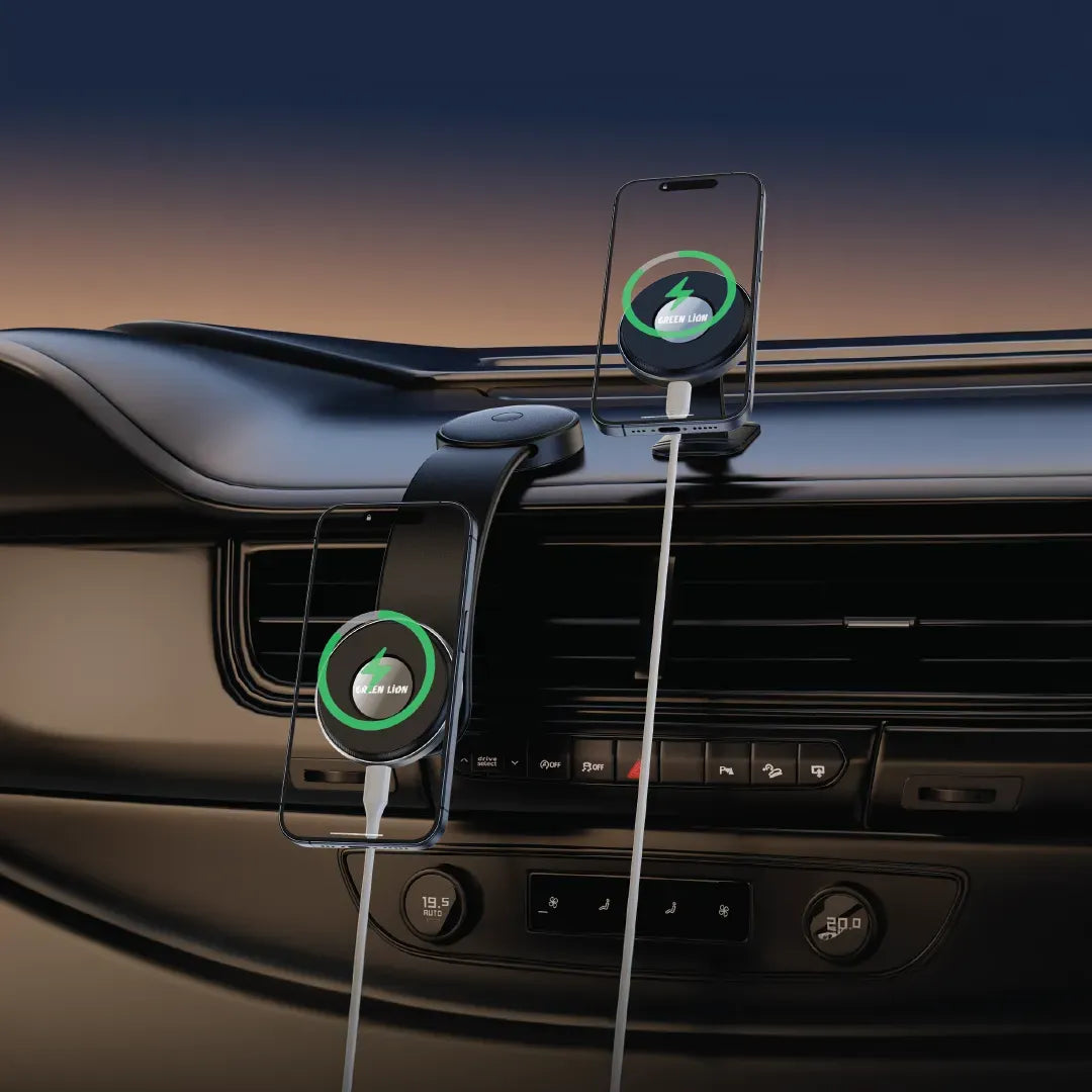 Green Lion 2 In1 Magflex Wireless Car Charger Black – image 4