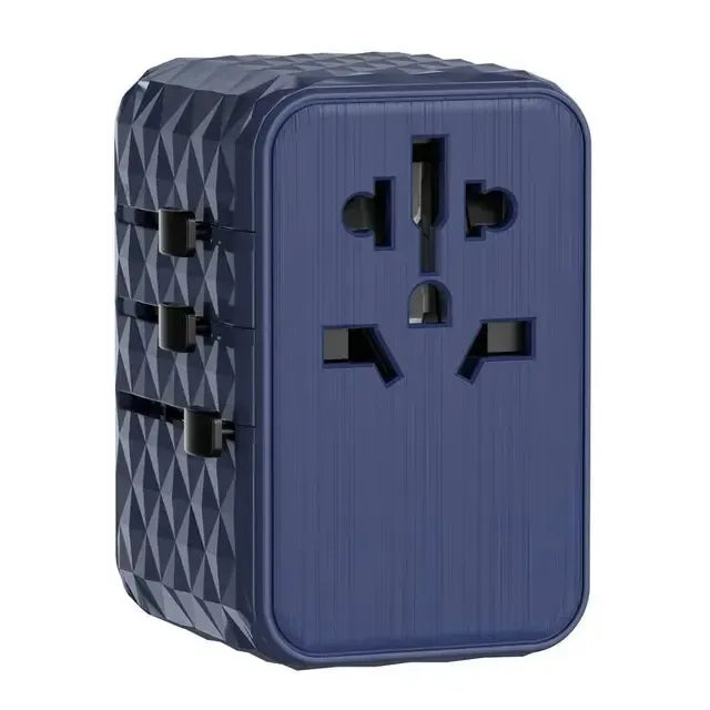 Powerology Universal Multi-Port Ga N Travel Adapter 3 x Type-CWith 2 x USB-A Ports 65 W PD - Blue – image 5