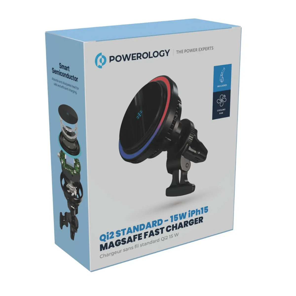 Powerology Qi2 Standard 15w Compatible with Iphone15 MagSafe Fast Charger Black – image 4