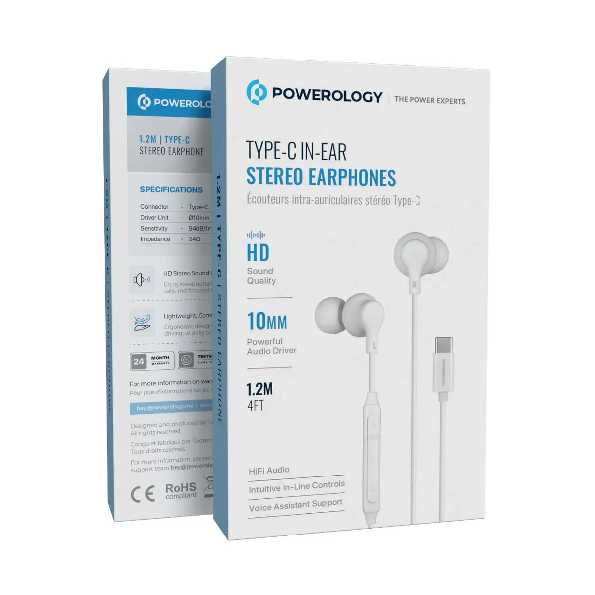 Powerology Type-CIn-Ear Stereo Earphones - White – image 2