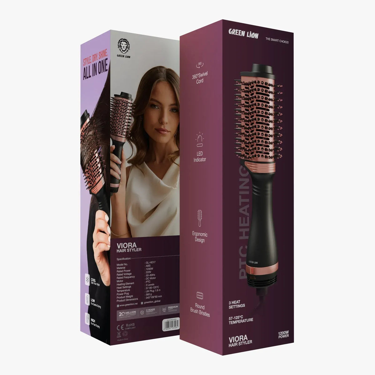 Green Lion Viora Hair Styler Black – image 7
