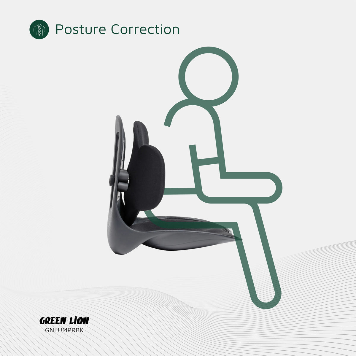 Green Lion Lumbar Pro Adjustable Back Support Black – image 13