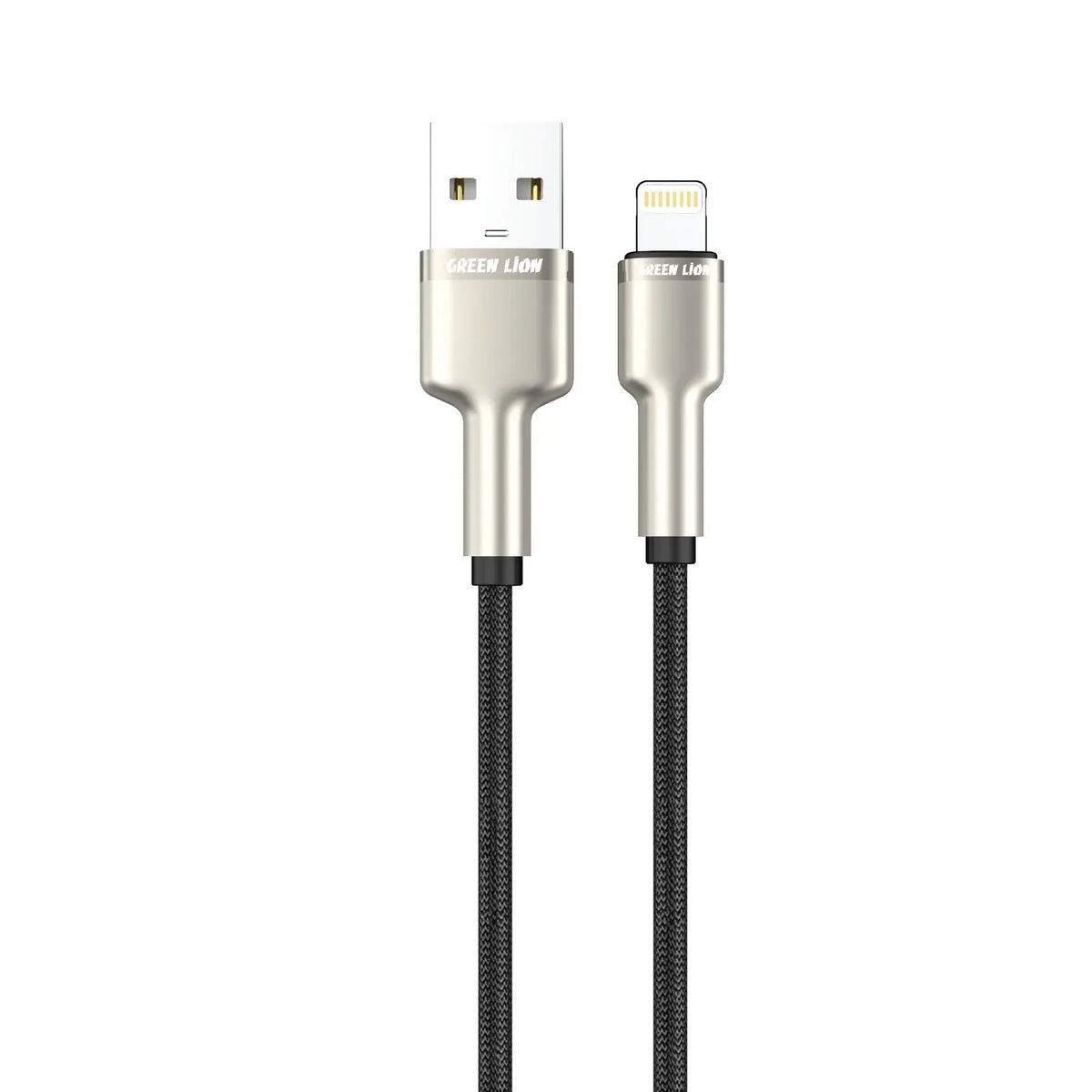 Green Lion USB A to Lightning Braided Cable Black – image 2