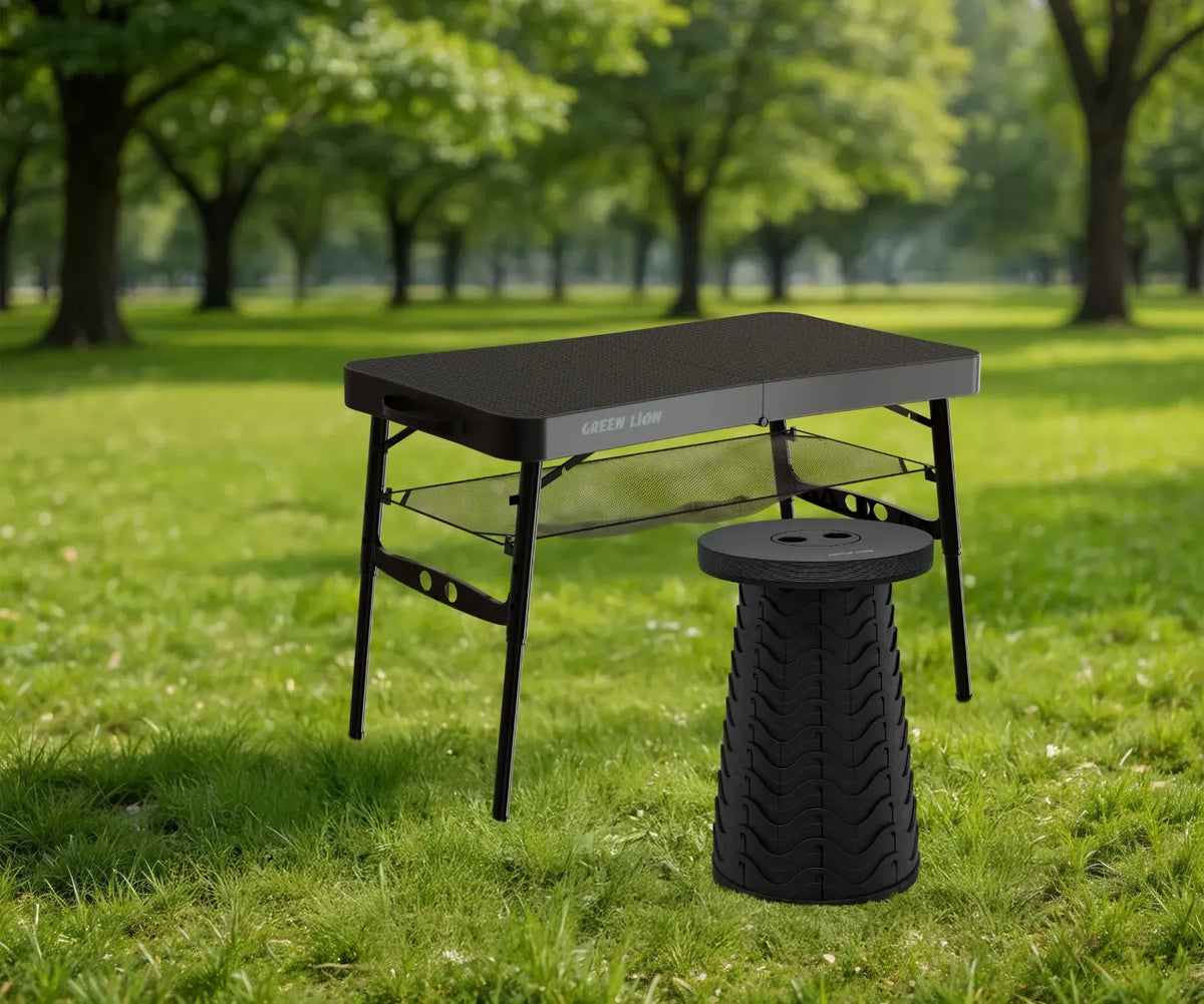 Green Lion Foldable Travel Camping Table Stool Black – image 6