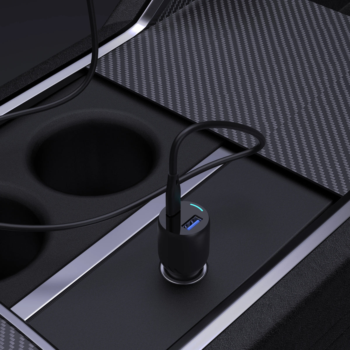 Powerology 65w PD Qc3 0 LED Dual Ports Car Charger Black – image 5